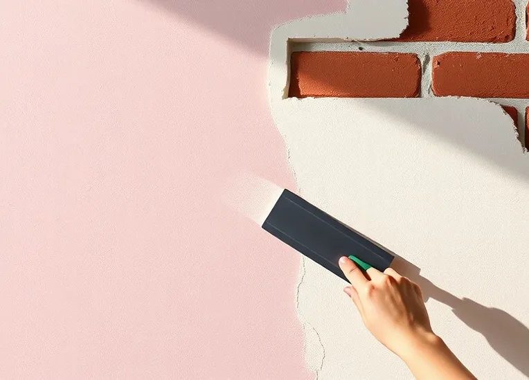 Application d'un enduit décoratif à la lisseuse sur un mur
